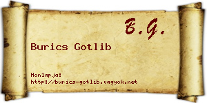 Burics Gotlib névjegykártya
